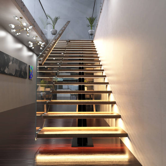Warm white stair lights with 500mm bars, second view
