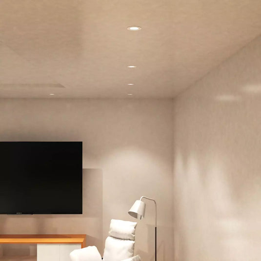 Fixed, GU10,  Downlight with white bezel living room mounted in ceiling