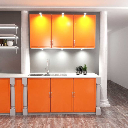 Kitchen with over and under cabinet lights