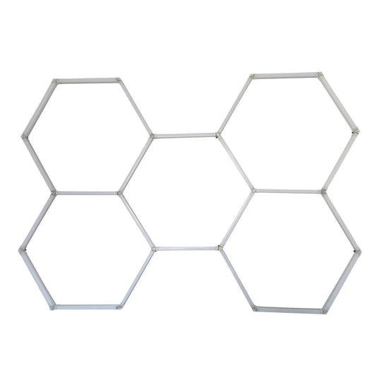 24 LED tubes in a hexagon layout