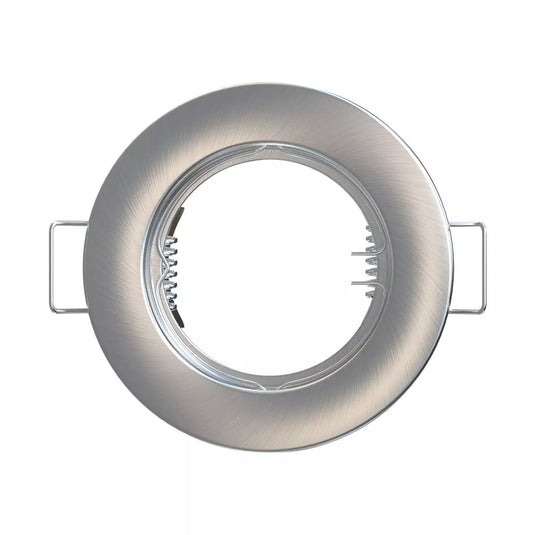 Bezel shot of Recessed GU10 Spot Light in Brushed Chrome Finish