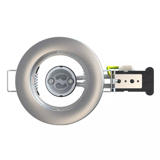 Top view of Recessed GU10 Spot Light in Brushed Chrome Finish