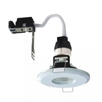 White Fixed GU10 Shower Downlight, IP65