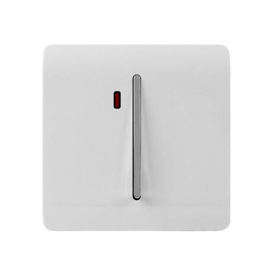 45A cooker switch with neon insert in glossy white