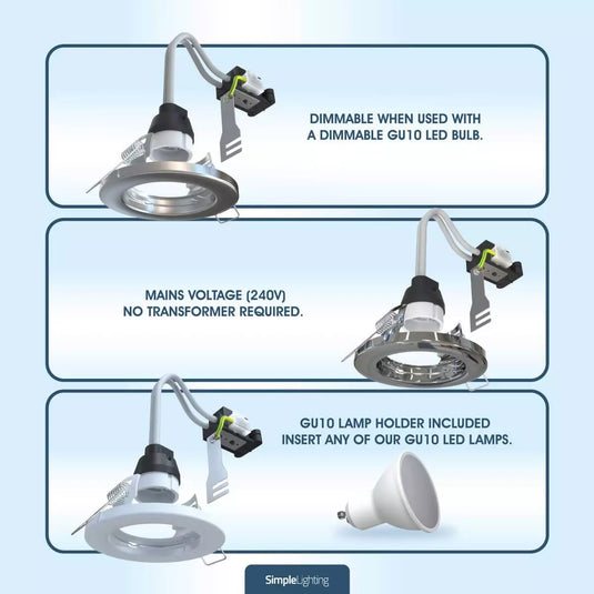 Recessed GU10 Spot Light features