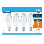 4 x E14 LED Candle Bulbs, Warm White