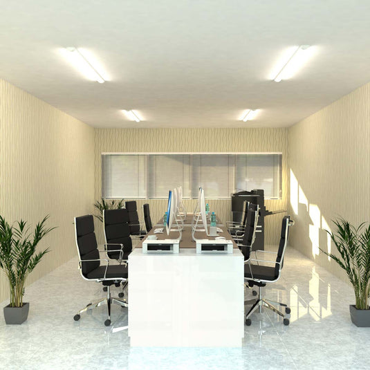 office with 4ft LED battens