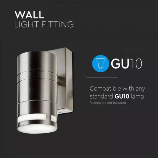 stainless steel wall light fitting with GU10 holder