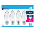 4 x LED Candle Bulbs, B22 Warm White