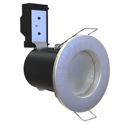 GU10 Downlight, Fire Rated In Brushed Chrome