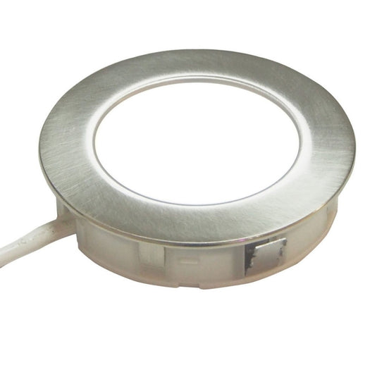 under cabinet light in brushed chrome with wire