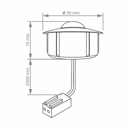 diagram of a round plinth light with dimensions