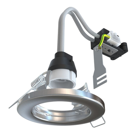 recessed downlight in brushed chrome finish