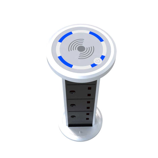 Motorised pop up plug socket top view