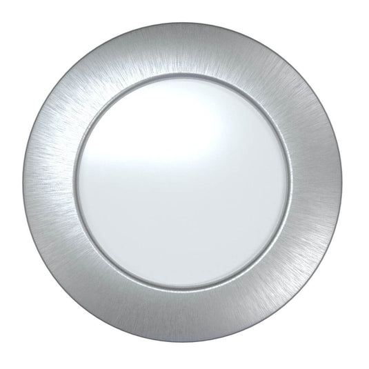 flat view of an under cabinet light in brushed chrome