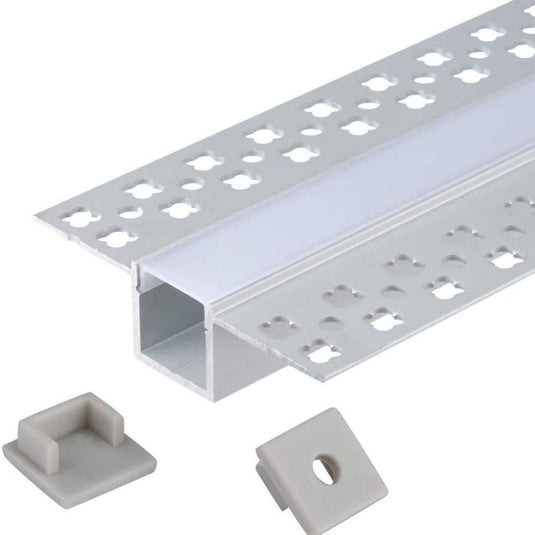 Trimless Plaster In Aluminium Profile With Diffuser & End Caps , 2m Long off caps
